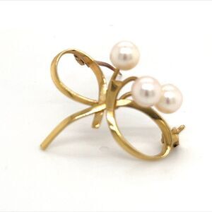Mikimoto Estate Akoya Pearl Brooch Pin 14k Gold 6 mm M273